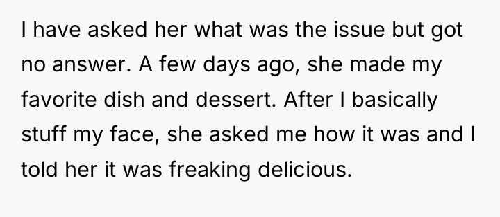 I have asked her what was the issue but got...