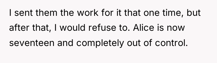 I sent them the work for it that one time,...