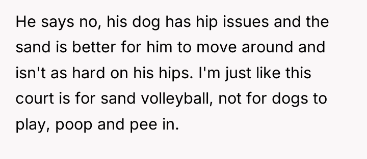 He says no, his dog has hip issues and the...