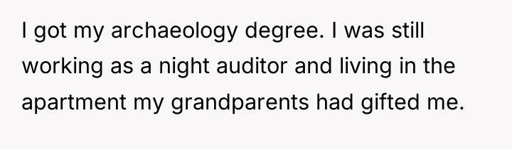I got my archaeology degree. I was still working as...