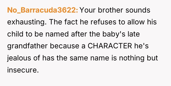 No_Barracuda3622 Your brother sounds exhausting. The fact he refuses to...