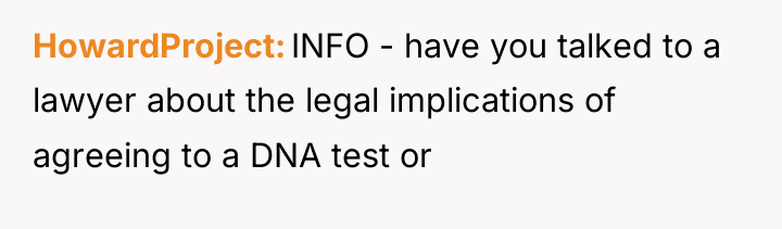 HowardProject INFO - have you talked to a lawyer about...