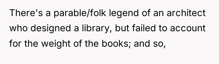 There's a parable/folk legend of an architect who designed a...