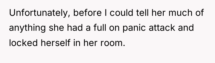 Unfortunately, before I could tell her much of anything she...