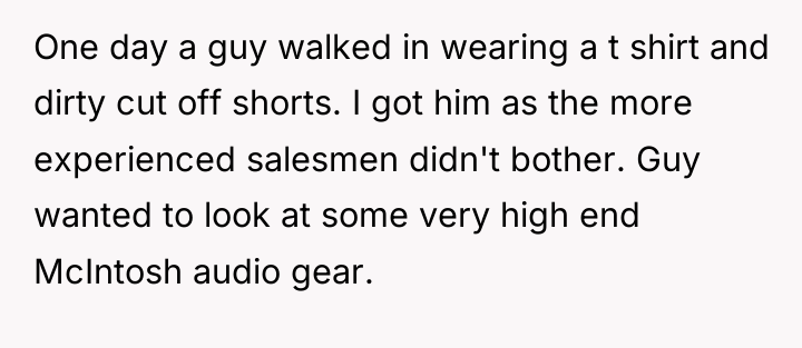 One day a guy walked in wearing a t shirt...