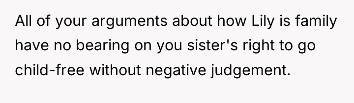 All of your arguments about how Lily is family have...