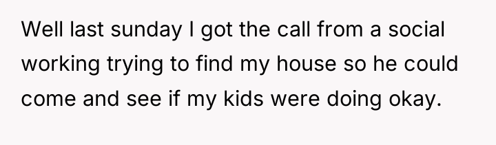 Well last sunday I got the call from a social...