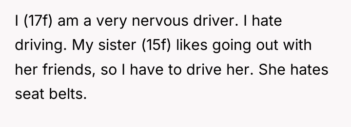 I (17f) am a very nervous driver. I hate driving....