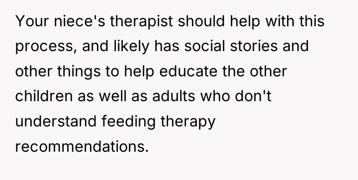 Your niece's therapist should help with this process, and likely...