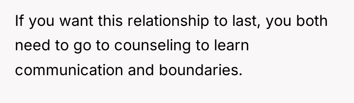 If you want this relationship to last, you both need...
