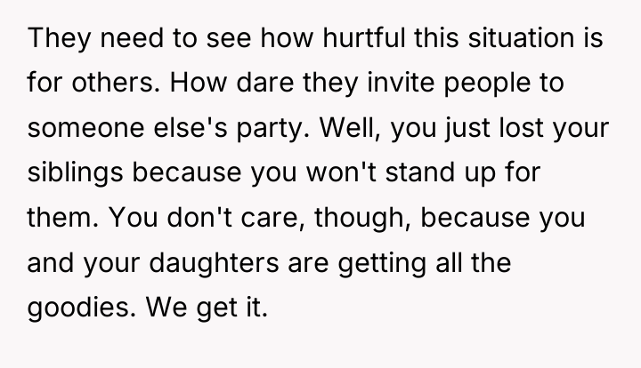 They need to see how hurtful this situation is for...