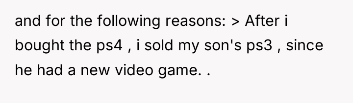 and for the following reasons: > After i bought the...