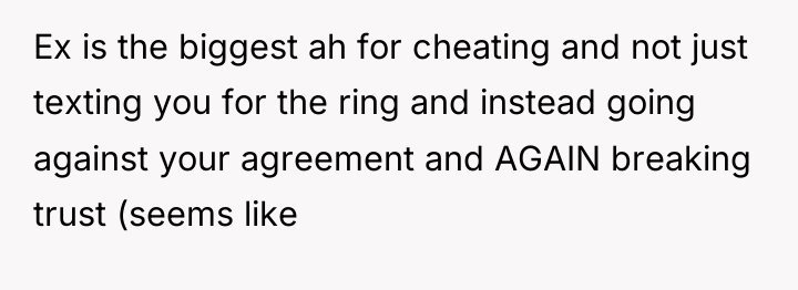 Ex is the biggest ah for cheating and not just...