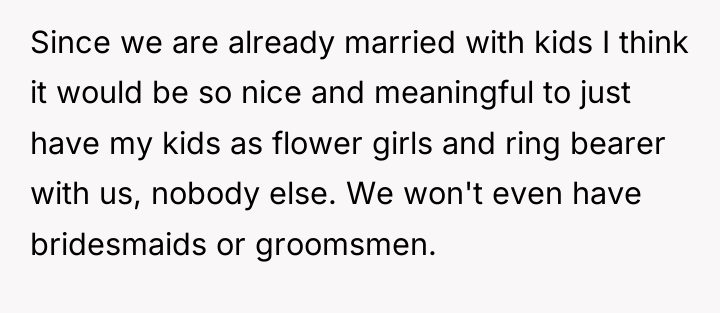 Since we are already married with kids I think it...