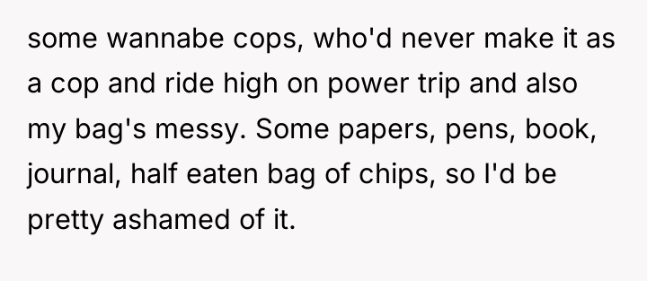 some wannabe cops, who'd never make it as a cop...