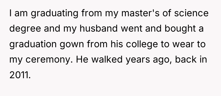 I am graduating from my master's of science degree and...