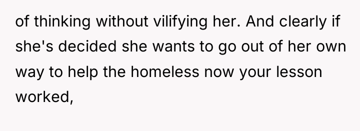 of thinking without vilifying her. And clearly if she's decided...