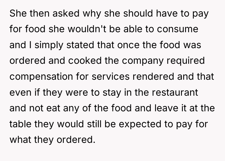 She then asked why she should have to pay for...
