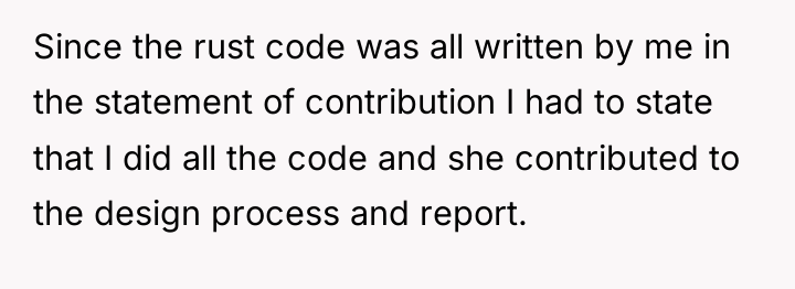 Since the rust code was all written by me in...