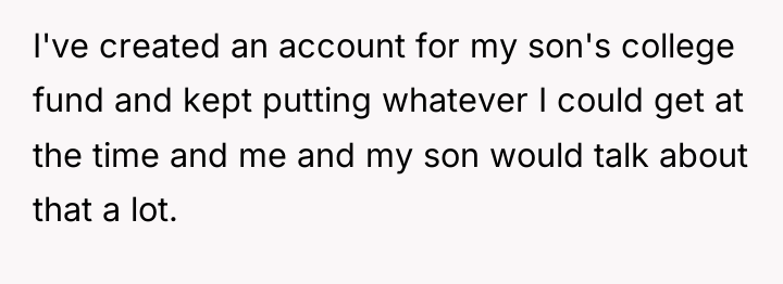 I've created an account for my son's college fund and...