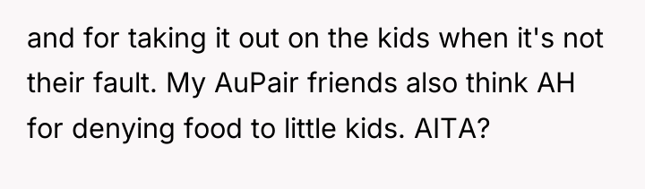 and for taking it out on the kids when it's...