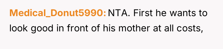 Medical_Donut5990 NTA. First he wants to look good in front...