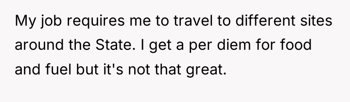 My job requires me to travel to different sites around...