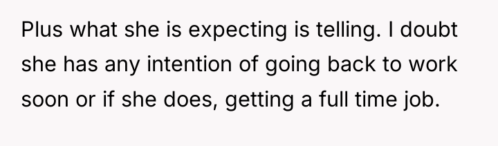 Plus what she is expecting is telling. I doubt she...