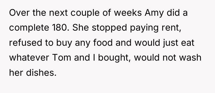 Over the next couple of weeks Amy did a complete...