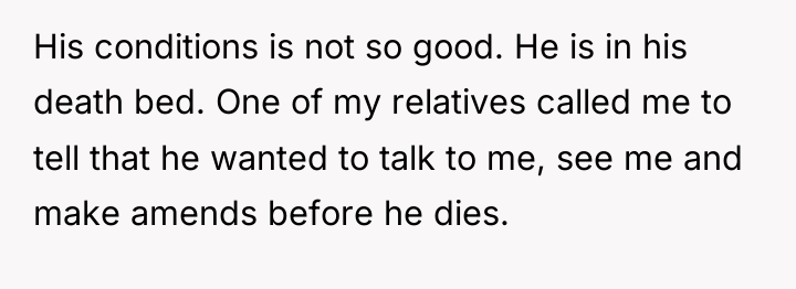 His conditions is not so good. He is in his...