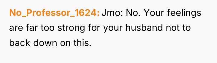 No_Professor_1624 Jmo: No. Your feelings are far too strong for...