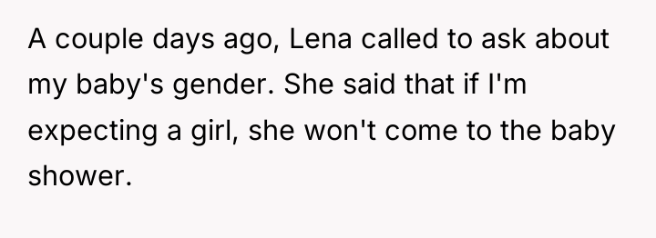 A couple days ago, Lena called to ask about my...