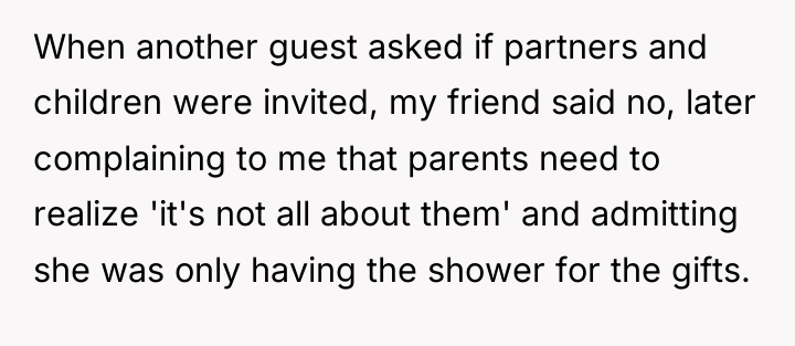 When another guest asked if partners and children were invited,...