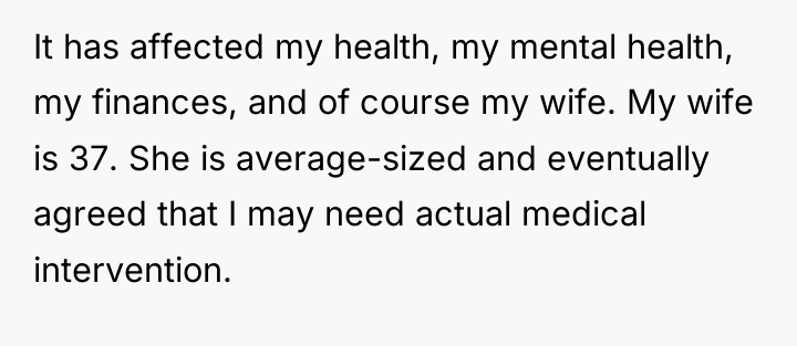 It has affected my health, my mental health, my finances,...
