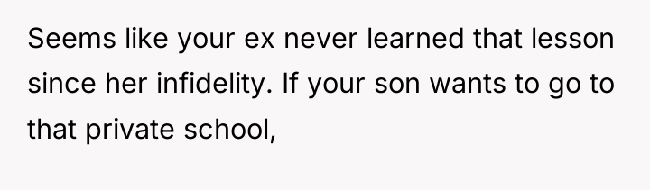 Seems like your ex never learned that lesson since her...