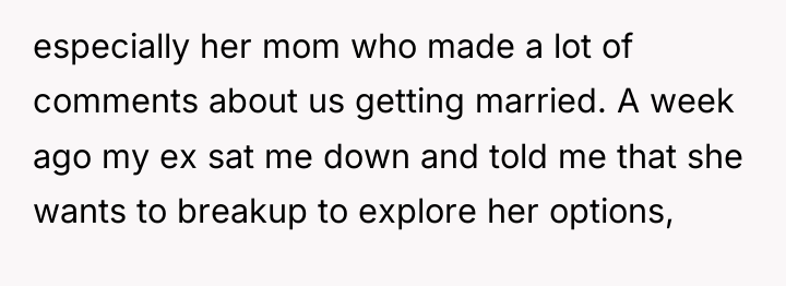 especially her mom who made a lot of comments about...