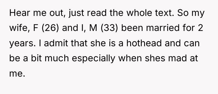 Hear me out, just read the whole text. So my...