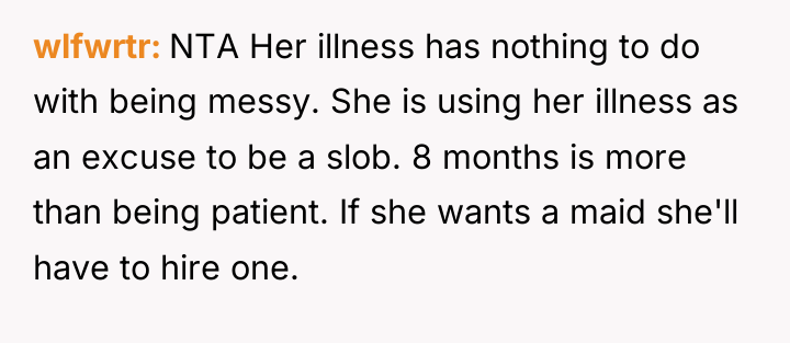 wlfwrtr NTA Her illness has nothing to do with being...