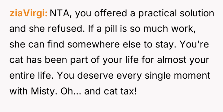 ziaVirgi NTA, you offered a practical solution and she refused....