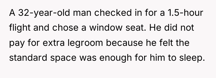 A 32-year-old man checked in for a 1.5-hour flight and...