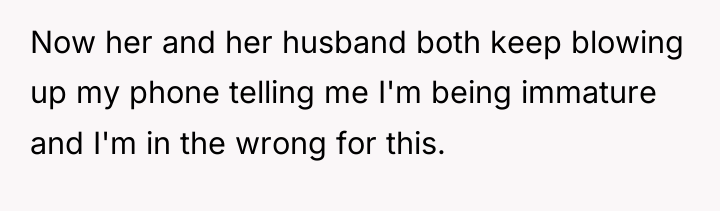 Now her and her husband both keep blowing up my...