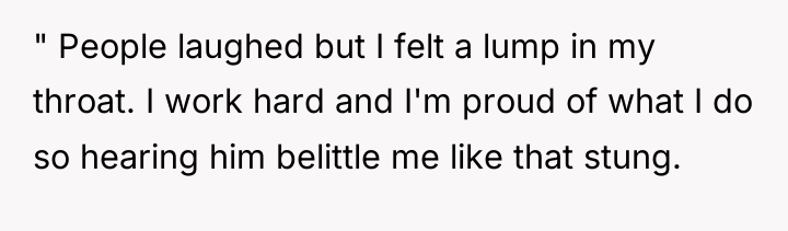 " People laughed but I felt a lump in my...
