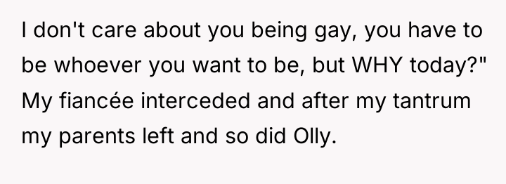 I don't care about you being gay, you have to...