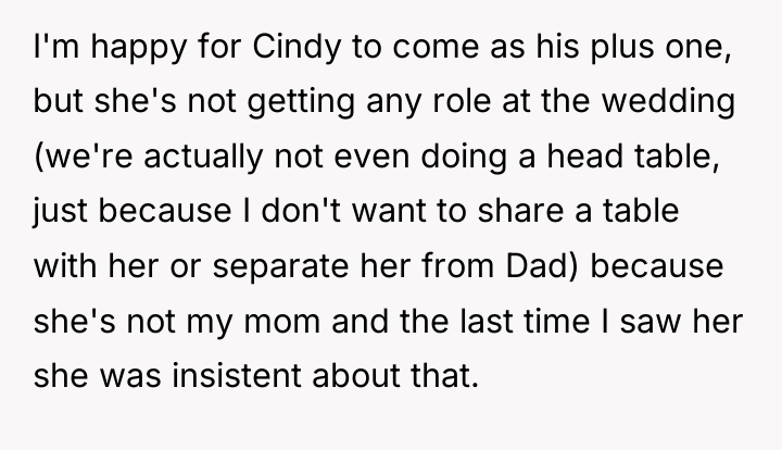 I'm happy for Cindy to come as his plus one,...