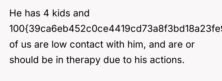 He has 4 kids and 100{39ca6eb452c0ce4419cd73a8f3bd18a23fe95ab4febb092bc2ab1b542eeea82f} of us are low...