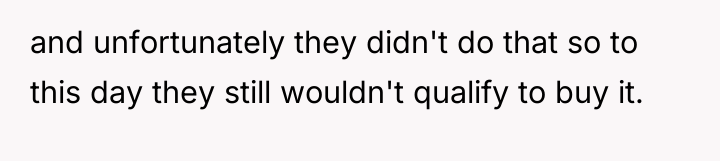 and unfortunately they didn't do that so to this day...