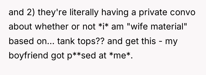 and 2) they're literally having a private convo about whether...