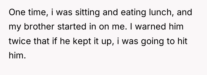 One time, i was sitting and eating lunch, and my...