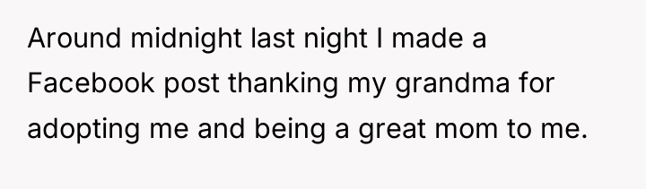Around midnight last night I made a Facebook post thanking...