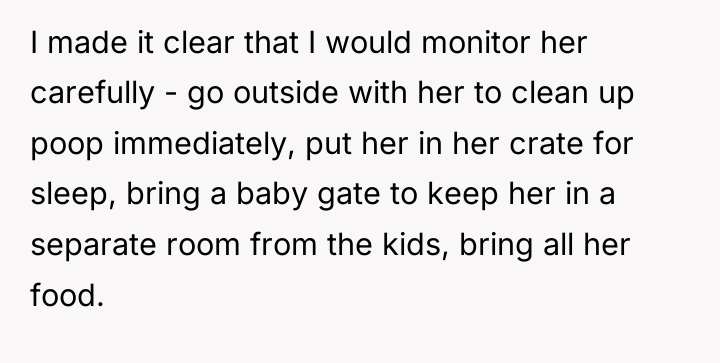 I made it clear that I would monitor her carefully...